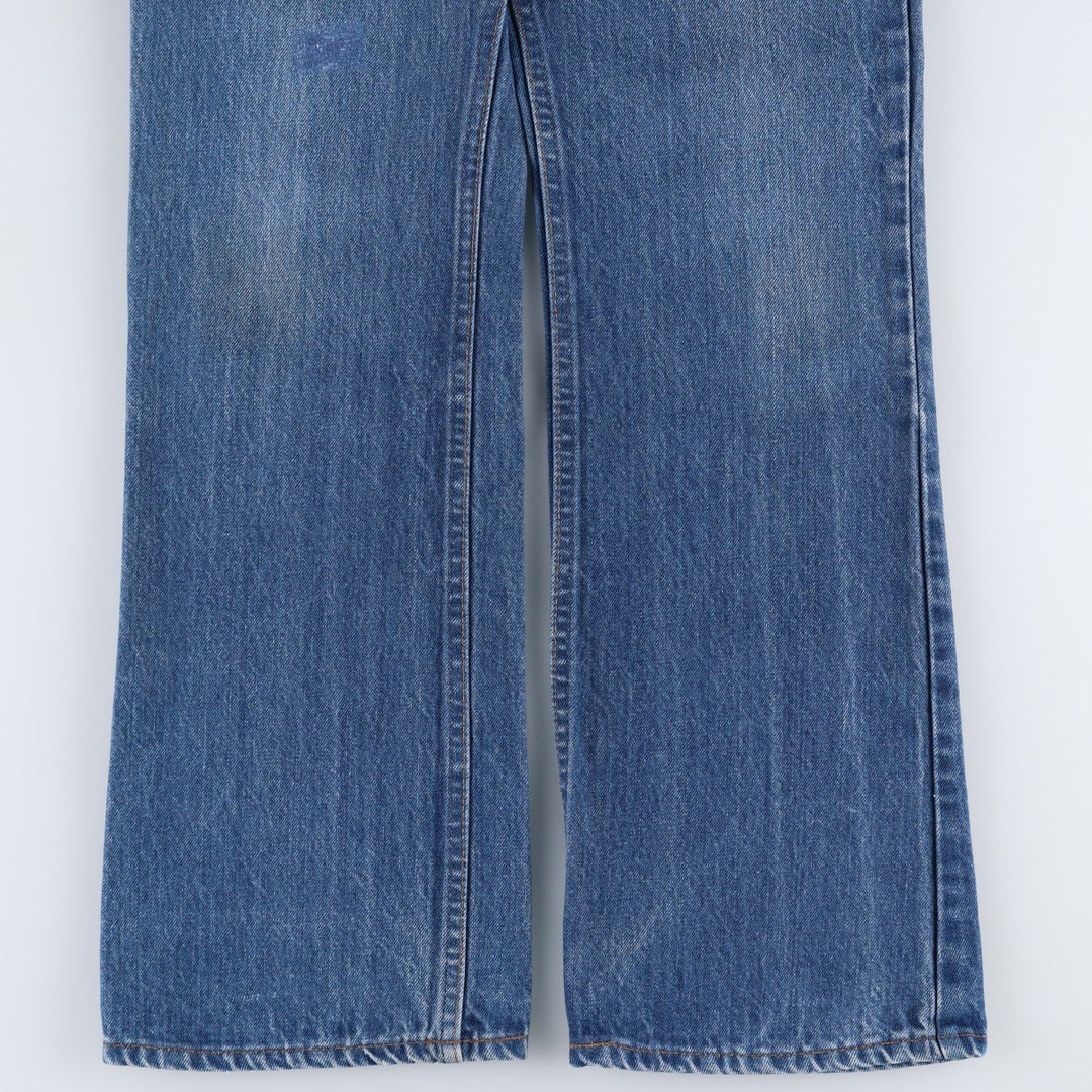 1980'S Levi's 20517-0217 Orange Tab Flare Cut Denim Pants, Made in USA, Vintage cotton blue type Vintage Second Hand