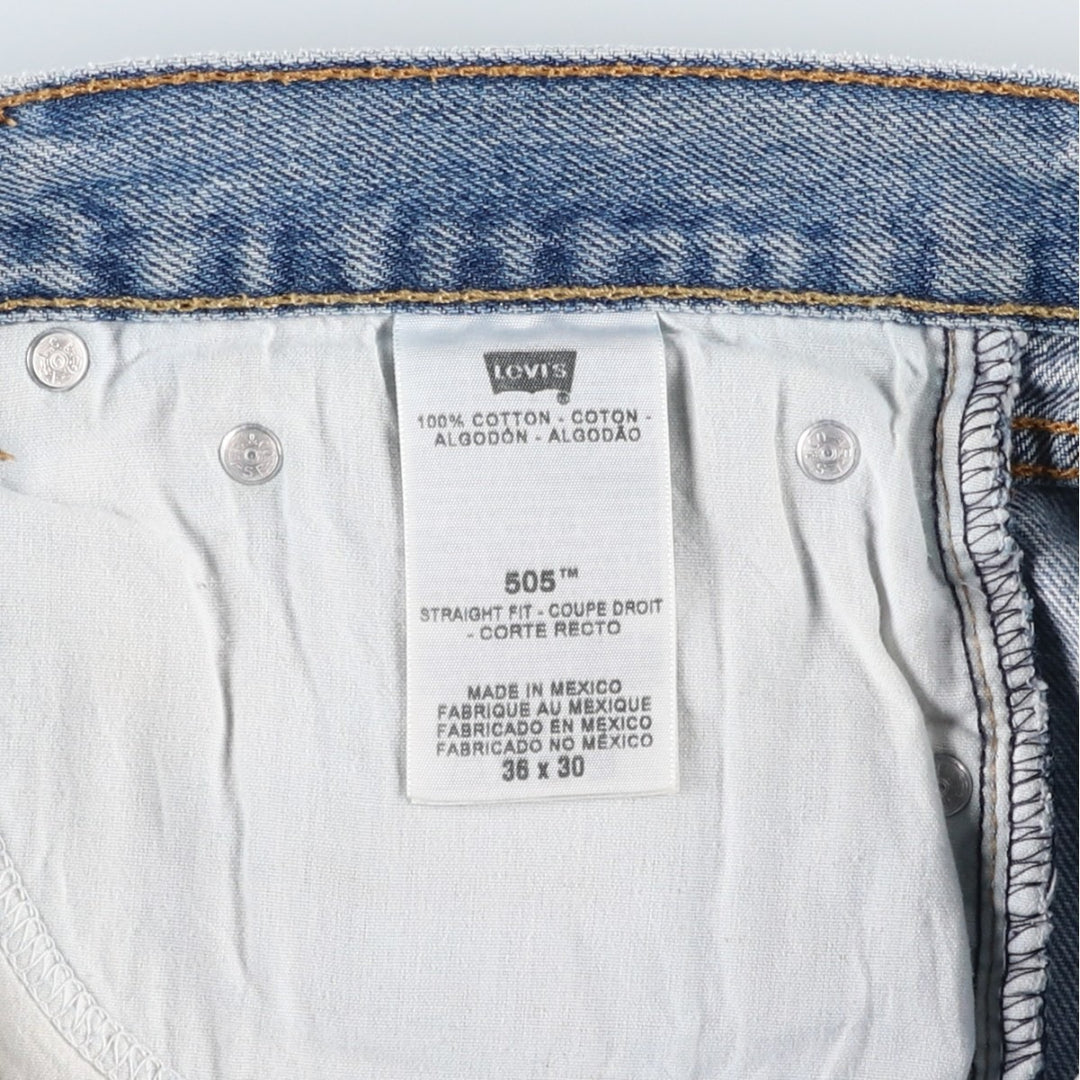 Levi's 505 STRAIGHT FIT tapered denim pants for men, size w37 cotton blue type Vintage Second Hand