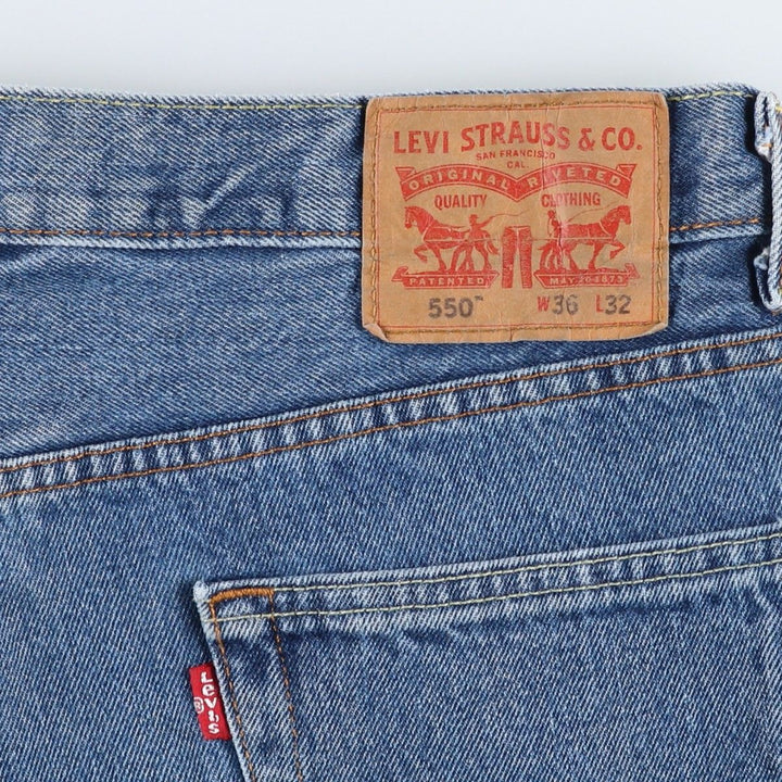 Levi's 550 tapered denim pants for men, size w36 cotton blue type Vintage Second Hand