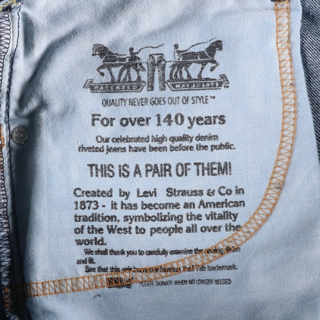 Levi's 550 tapered denim pants for men, size w37 cotton navy blue type Vintage Second Hand