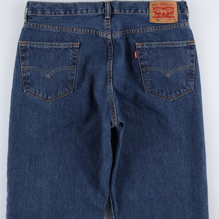 Levi's 550 tapered denim pants for men, size w37 cotton navy blue type Vintage Second Hand