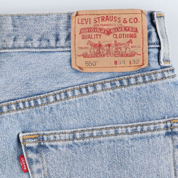 Levi's 550 Relaxed Fit Tapered Denim Pants for Men, W33 cotton Blue type light blue Vintage Second Hand