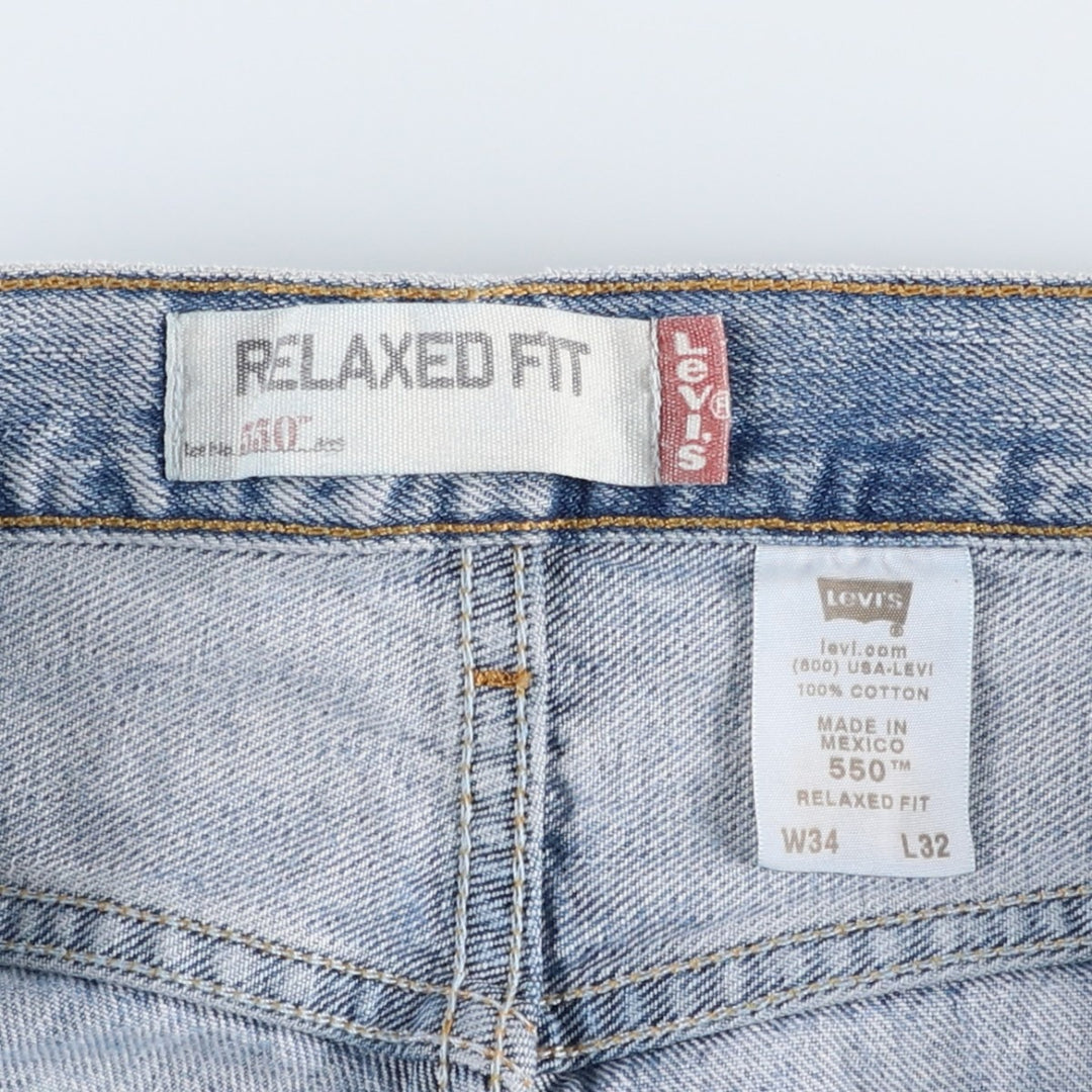 Levi's 550 Relaxed Fit Tapered Denim Pants for Men, W33 cotton Blue type light blue Vintage Second Hand