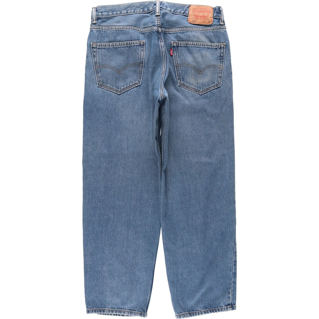 Levi's 550 Relaxed Fit Tapered Denim Pants for Men, W34 equivalent cotton blue type Vintage Second Hand