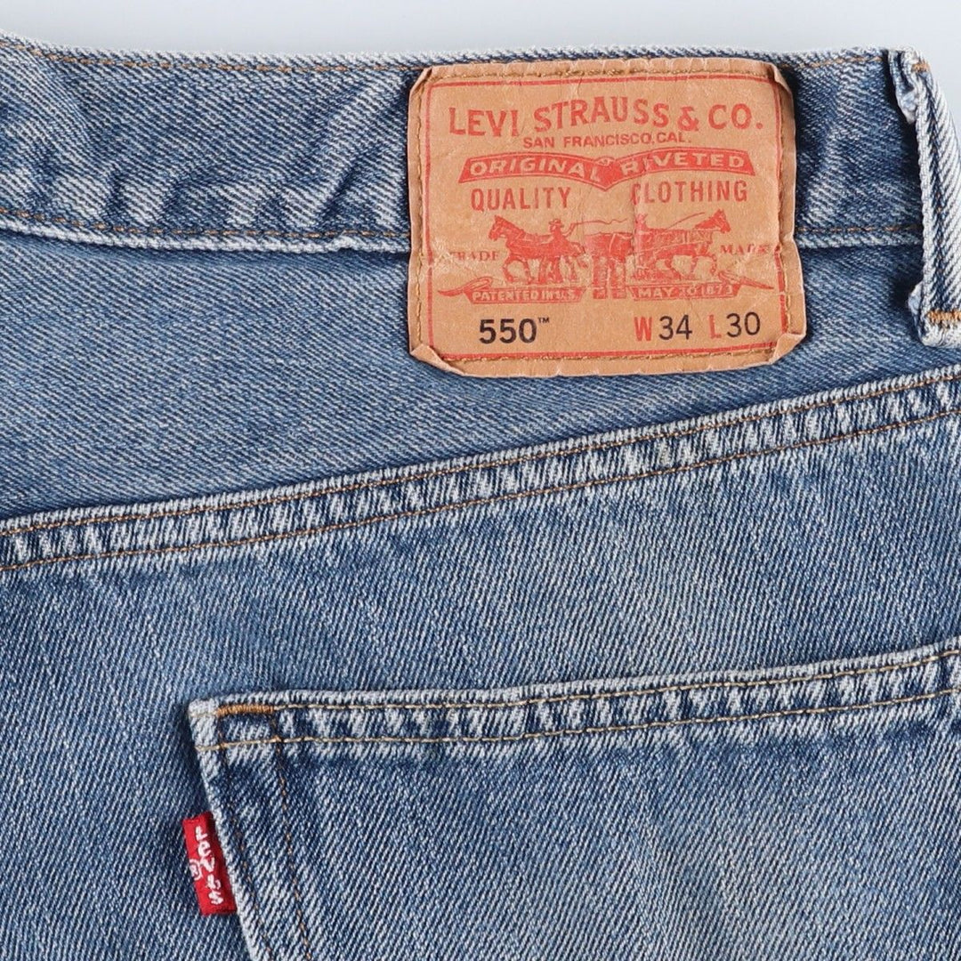 Levi's 550 Relaxed Fit Tapered Denim Pants for Men, W34 equivalent cotton blue type Vintage Second Hand
