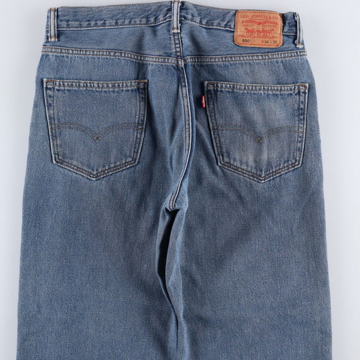 Levi's 550 Relaxed Fit Tapered Denim Pants for Men, W34 equivalent cotton blue type Vintage Second Hand