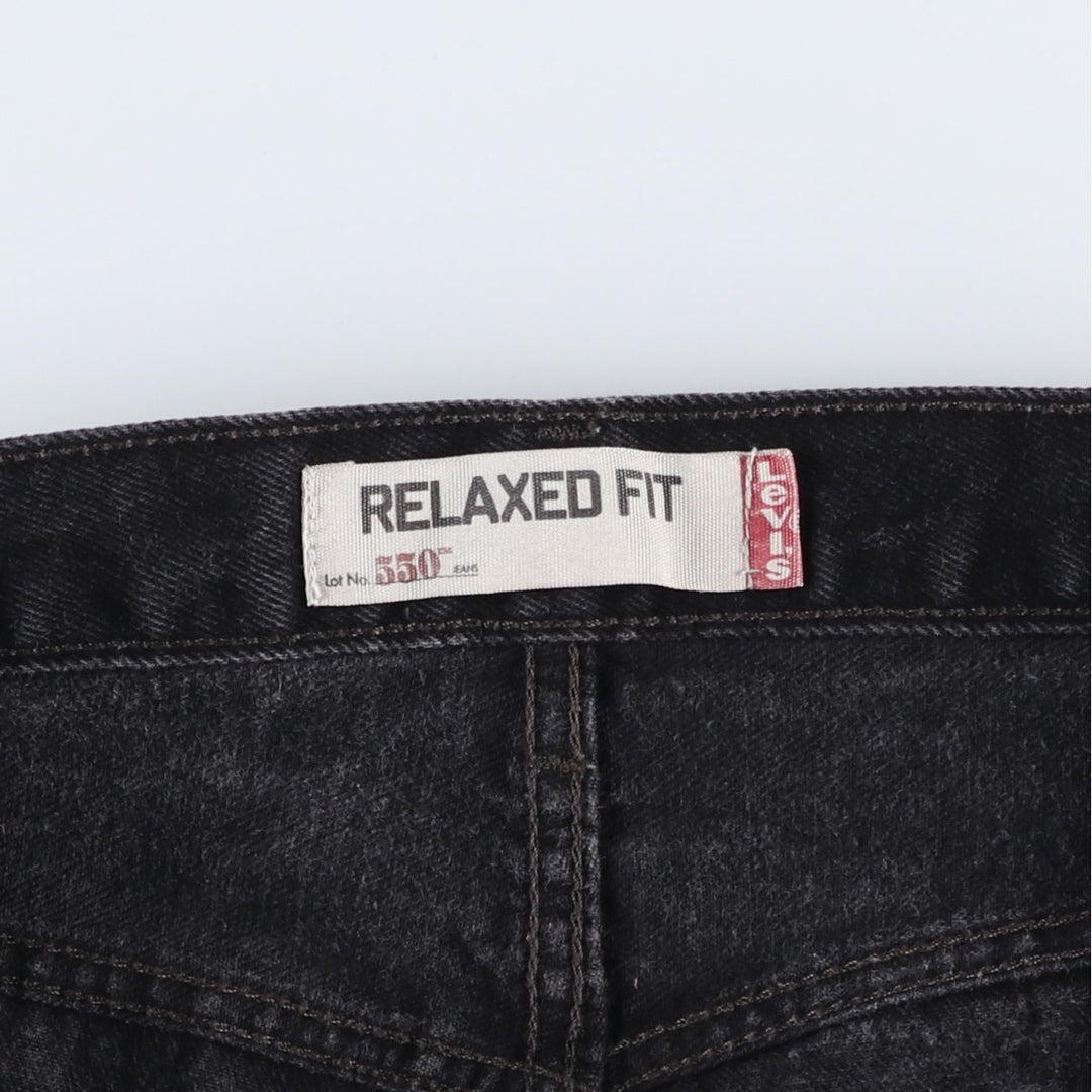 Levi's 550 Relaxed Fit Tapered Denim Pants, Black, Men's, Size 37 cotton black type Vintage Second Hand