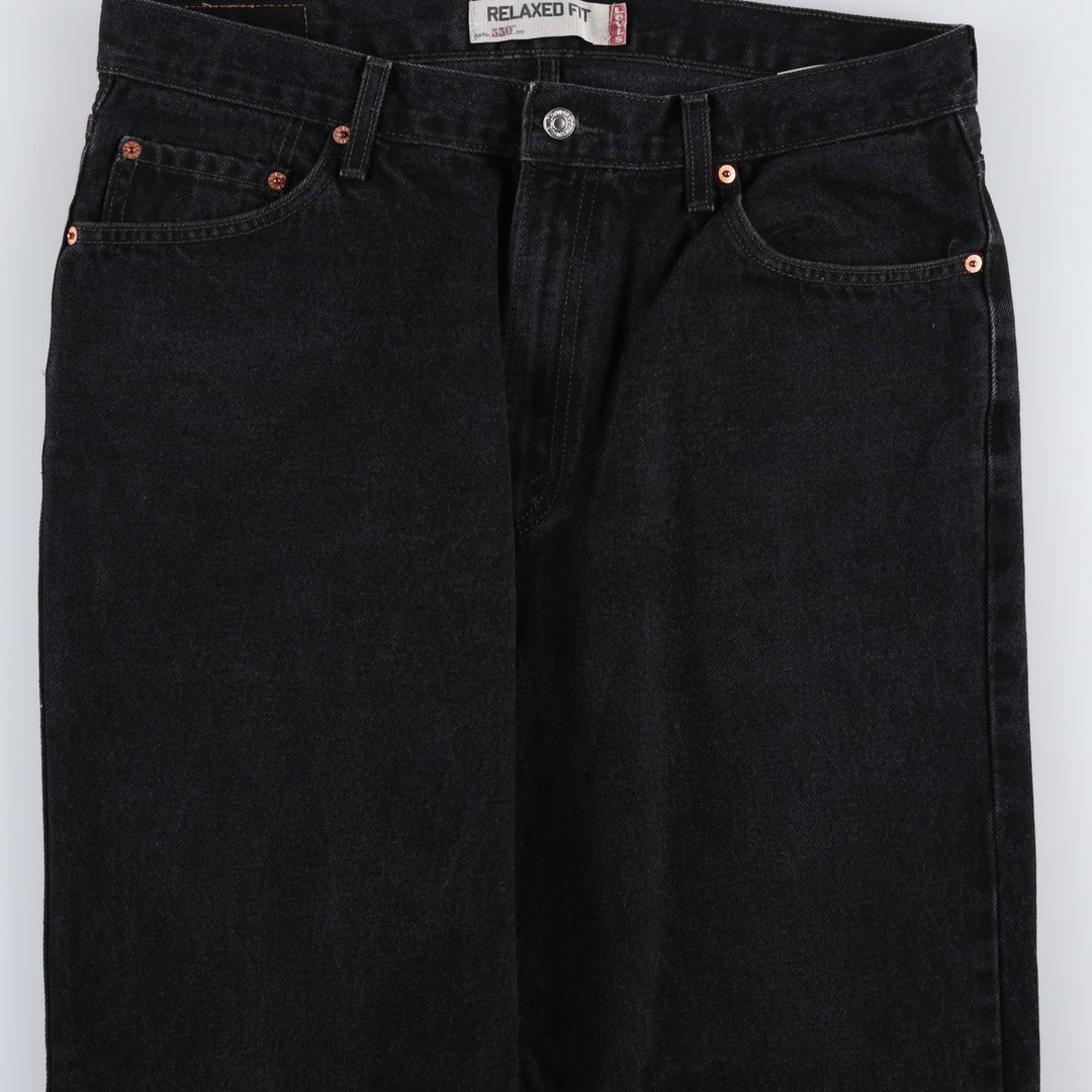 Levi's 550 Relaxed Fit Tapered Denim Pants, Black, Men's, Size 37 cotton black type Vintage Second Hand