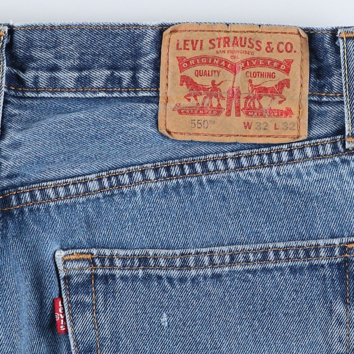 Levi's 550 tapered denim pants for men, equivalent to w32 cotton blue type Vintage Second Hand