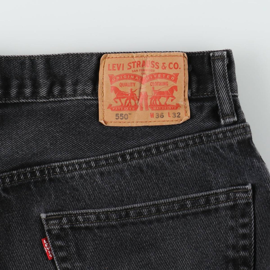 Levi's 550 Black Denim Tapered Denim Pants Men's W36 unclear black type Vintage Second Hand