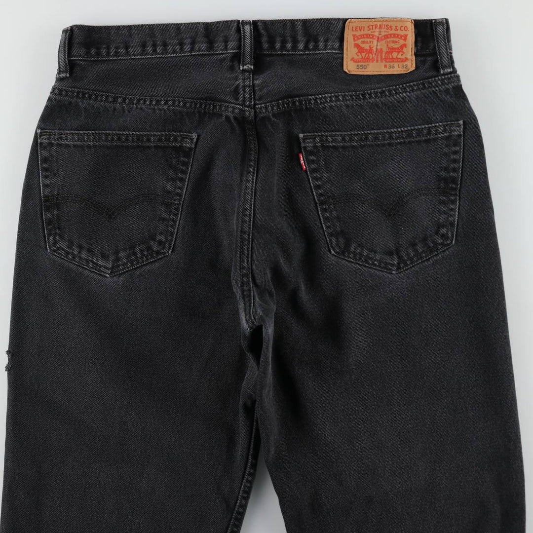 Levi's 550 Black Denim Tapered Denim Pants Men's W36 unclear black type Vintage Second Hand