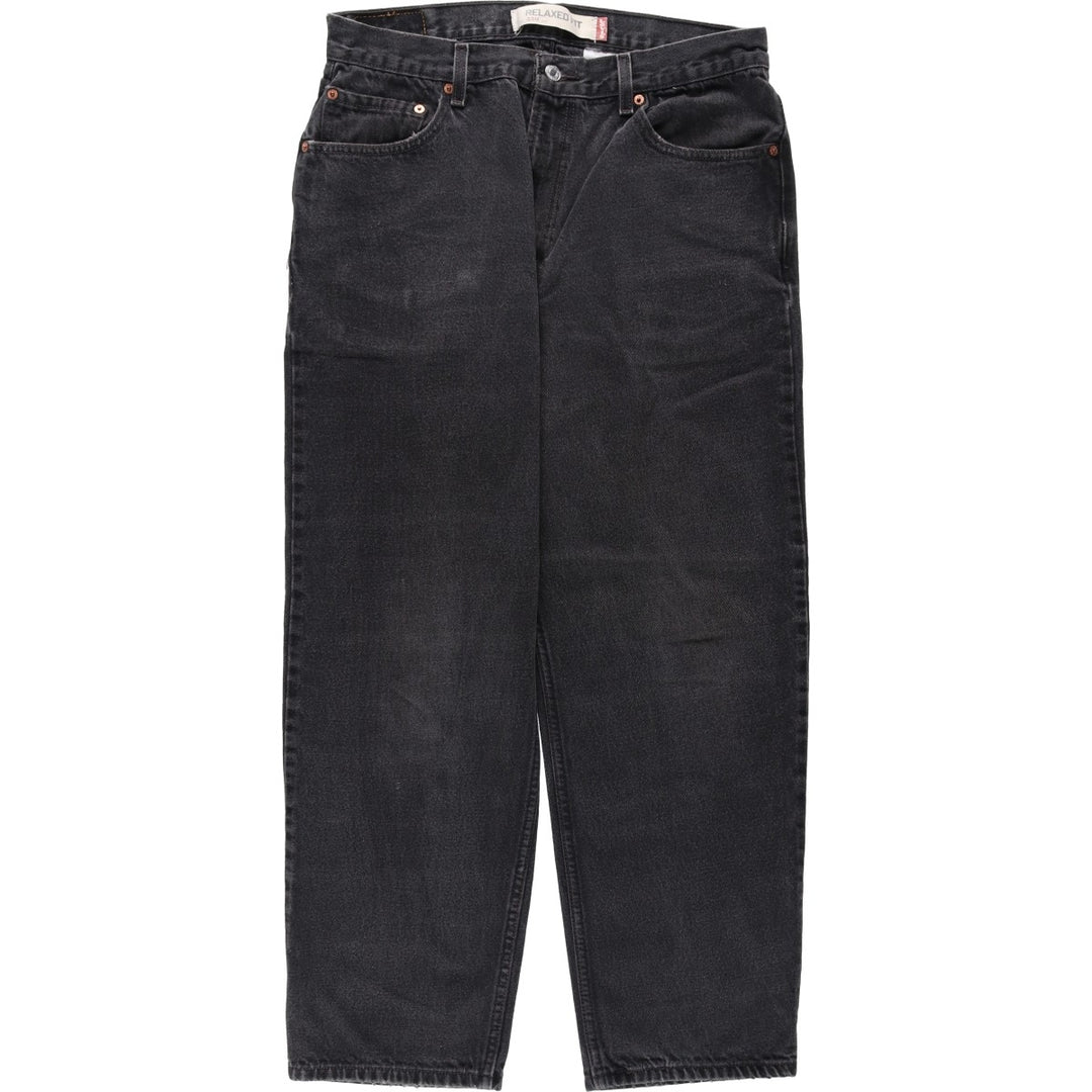 Levi's 550 Relaxed Fit Tapered Denim Pants, Black, Men's, Size W32 cotton black type Vintage Second Hand