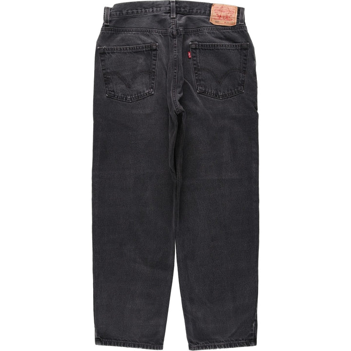 Levi's 550 Relaxed Fit Tapered Denim Pants, Black, Men's, Size W32 cotton black type Vintage Second Hand