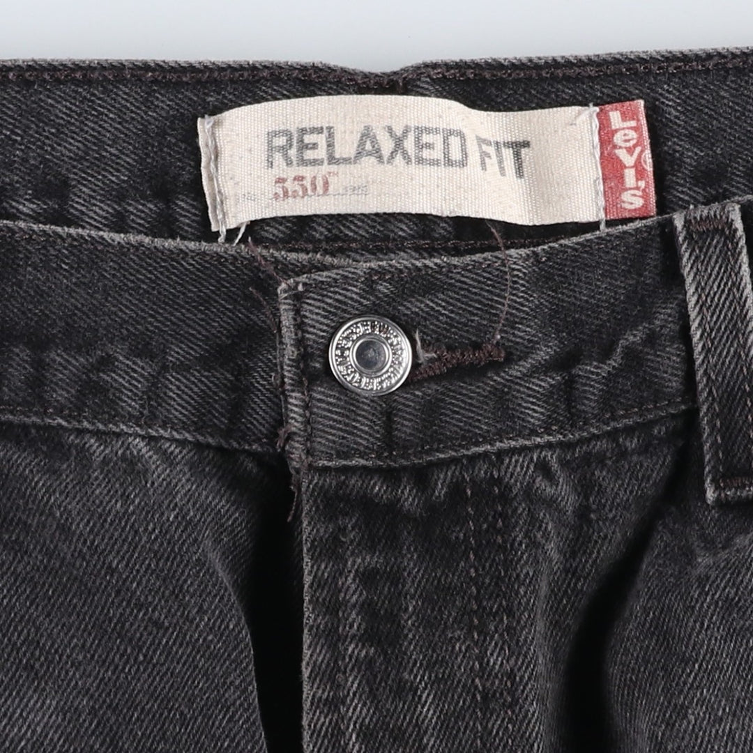 Levi's 550 Relaxed Fit Tapered Denim Pants, Black, Men's, Size W32 cotton black type Vintage Second Hand