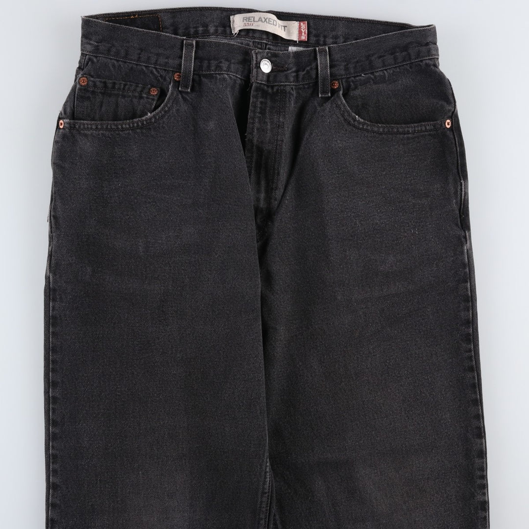 Levi's 550 Relaxed Fit Tapered Denim Pants, Black, Men's, Size W32 cotton black type Vintage Second Hand