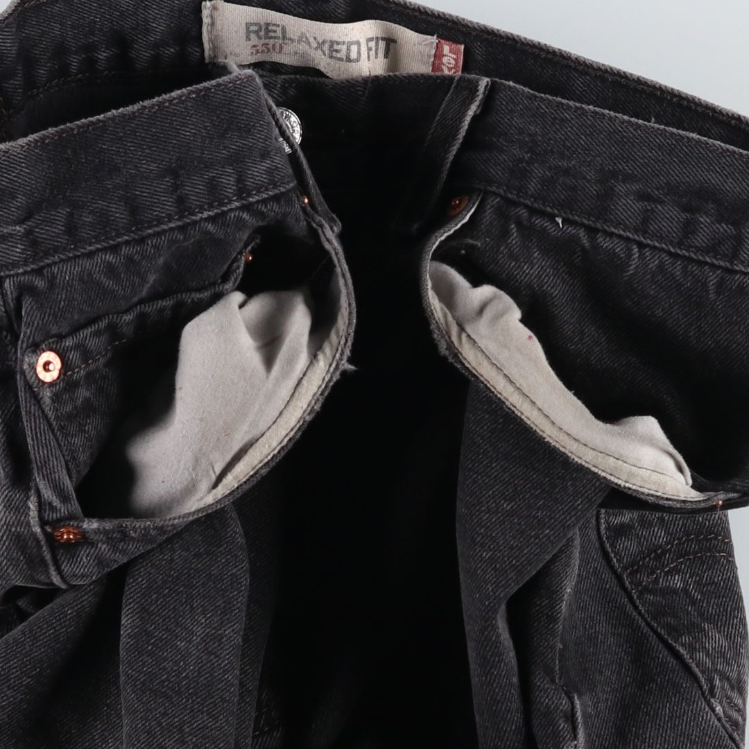 Levi's 550 Relaxed Fit Tapered Denim Pants, Black, Men's, Size W32 cotton black type Vintage Second Hand