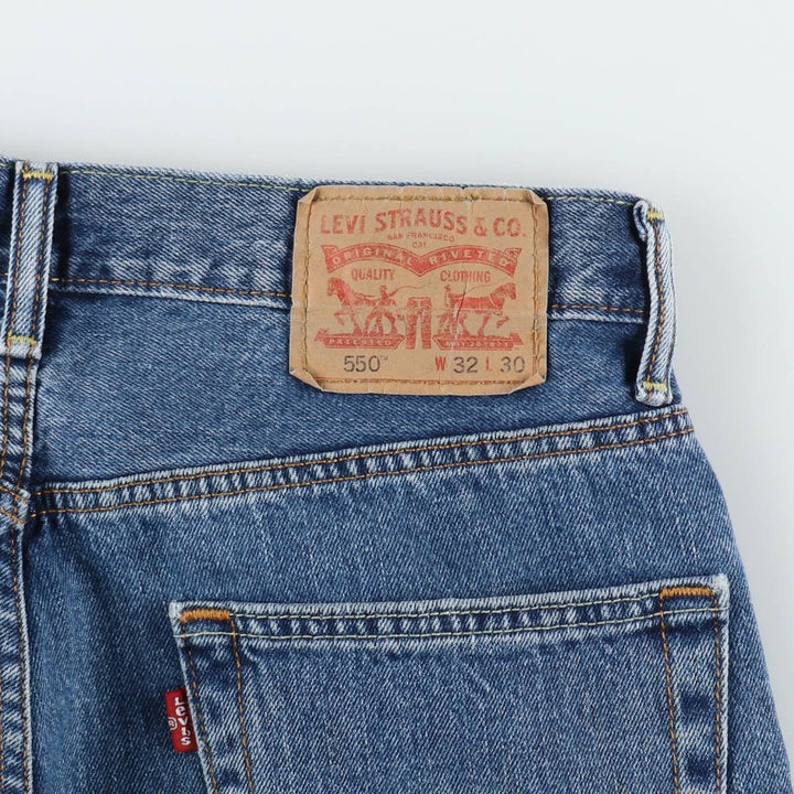 Levi's 550 tapered denim pants for men, equivalent to w32 cotton blue type Vintage Second Hand