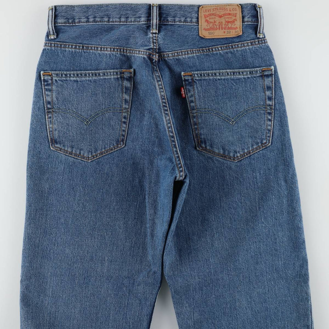 Levi's 550 tapered denim pants for men, equivalent to w32 cotton blue type Vintage Second Hand