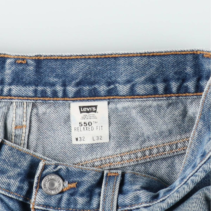 00'S Levi's 550 Relaxed Fit Tapered Denim Pants for Men, W31 cotton Blue type light blue Vintage Second Hand