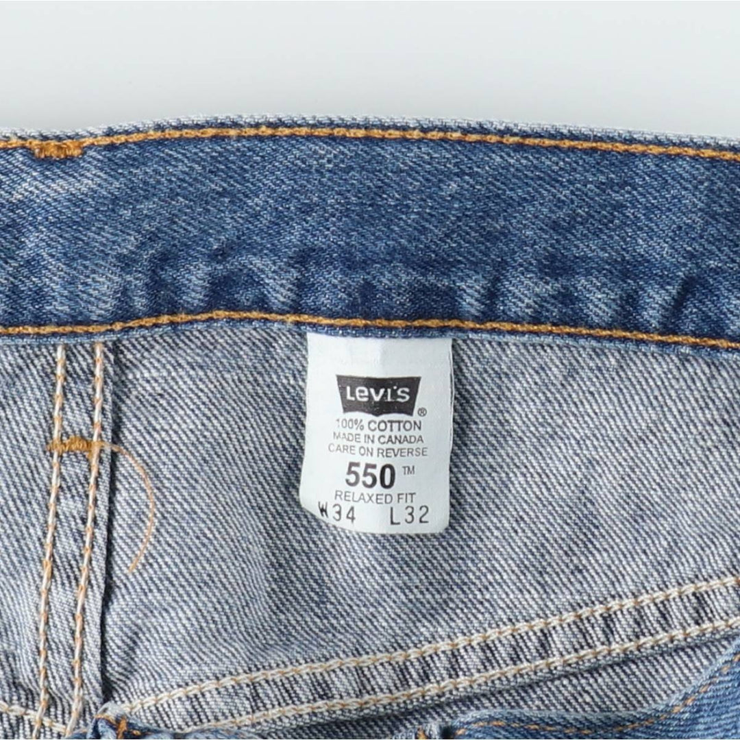 2000'S Levi's 550 Relaxed Fit Tapered Denim Pants, Made in Canada, Men's Size W34 (approx.) cotton blue type Vintage Second Hand