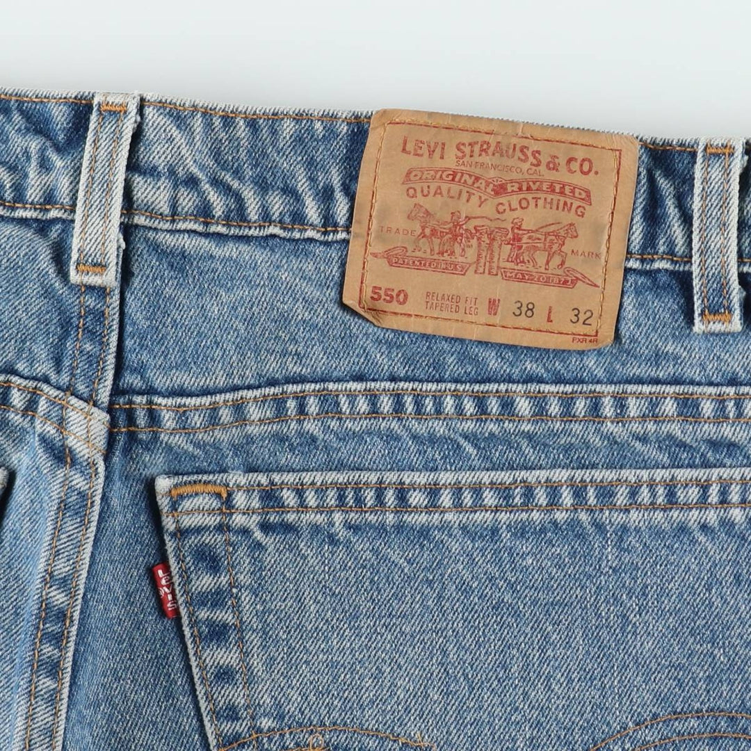 1990'S Levi's 550-4891 Relaxed Fit Tapered Leg Denim Pants, Made in USA, Men's Size W37 (approx.), Vintage cotton blue type Vintage Second Hand