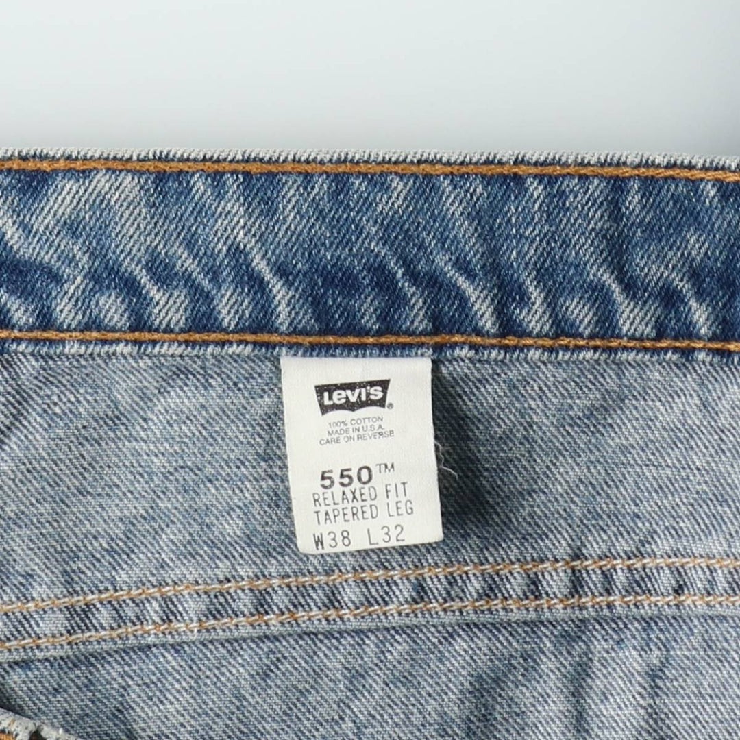 1990'S Levi's 550-4891 Relaxed Fit Tapered Leg Denim Pants, Made in USA, Men's Size W37 (approx.), Vintage cotton blue type Vintage Second Hand