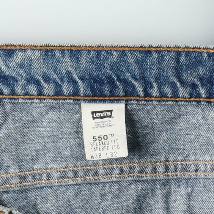 1990'S Levi's 550-4891 Relaxed Fit Tapered Leg Denim Pants, Made in USA, Men's Size W37 (approx.), Vintage cotton blue type Vintage Second Hand