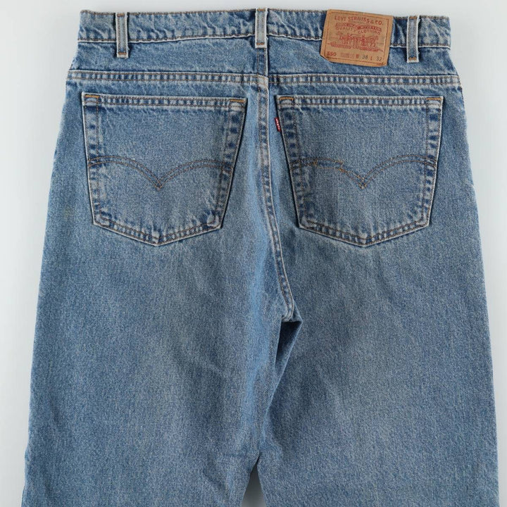 1990'S Levi's 550-4891 Relaxed Fit Tapered Leg Denim Pants, Made in USA, Men's Size W37 (approx.), Vintage cotton blue type Vintage Second Hand