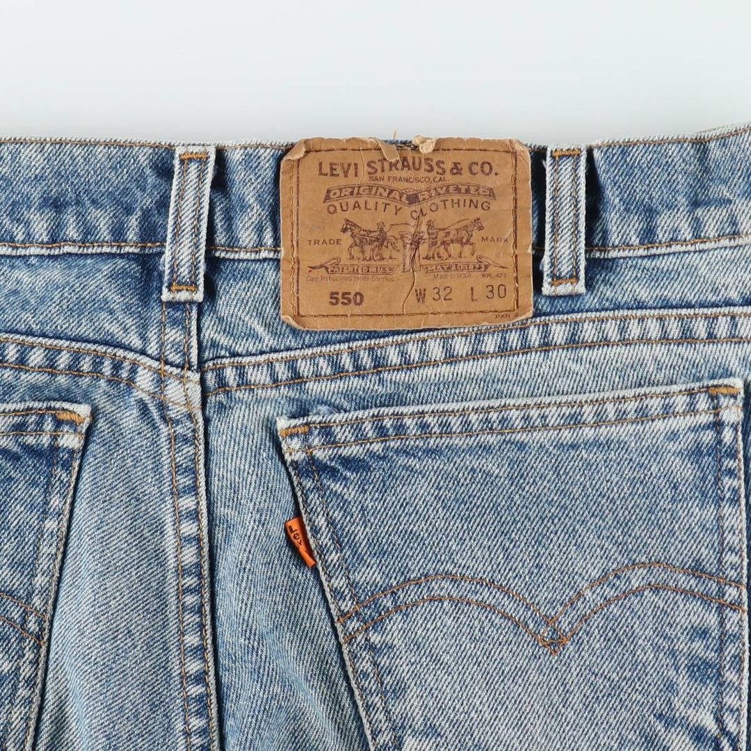 1990'S Levi's 40550-0289 Orange Tab Tapered Denim Pants, Made in USA, Men's W32 (approx.), Vintage cotton Blue type light blue Vintage Second Hand