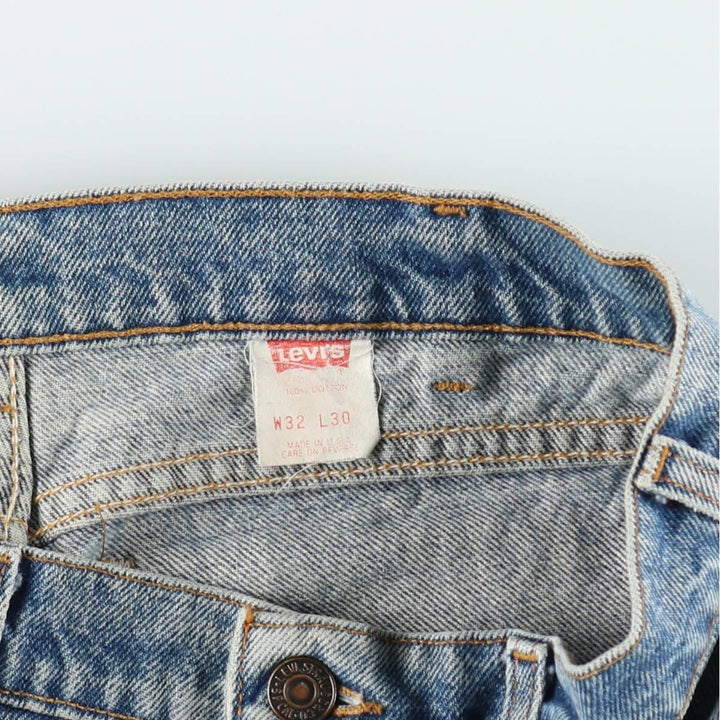 1990'S Levi's 40550-0289 Orange Tab Tapered Denim Pants, Made in USA, Men's W32 (approx.), Vintage cotton Blue type light blue Vintage Second Hand