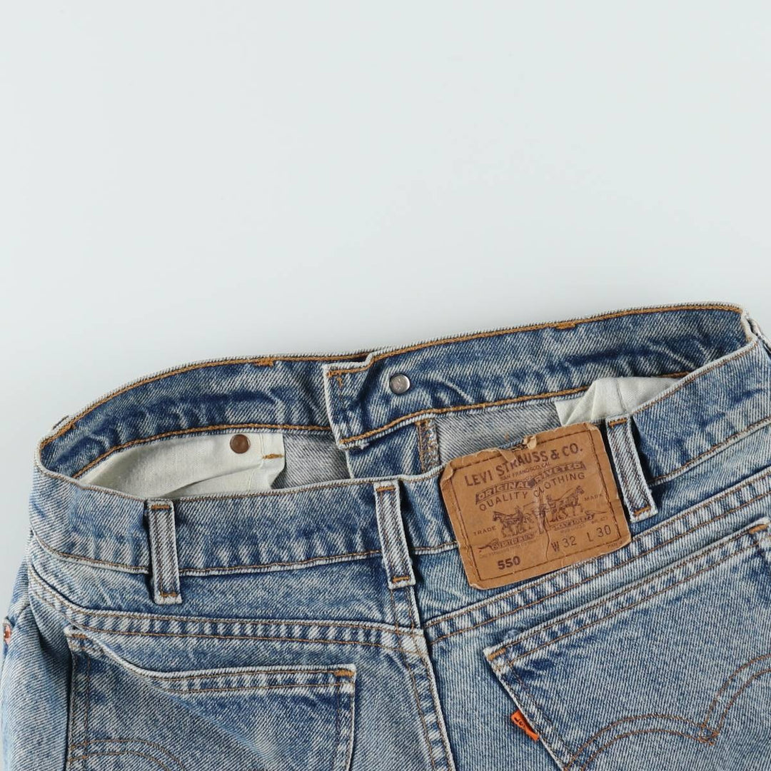 1990'S Levi's 40550-0289 Orange Tab Tapered Denim Pants, Made in USA, Men's W32 (approx.), Vintage cotton Blue type light blue Vintage Second Hand
