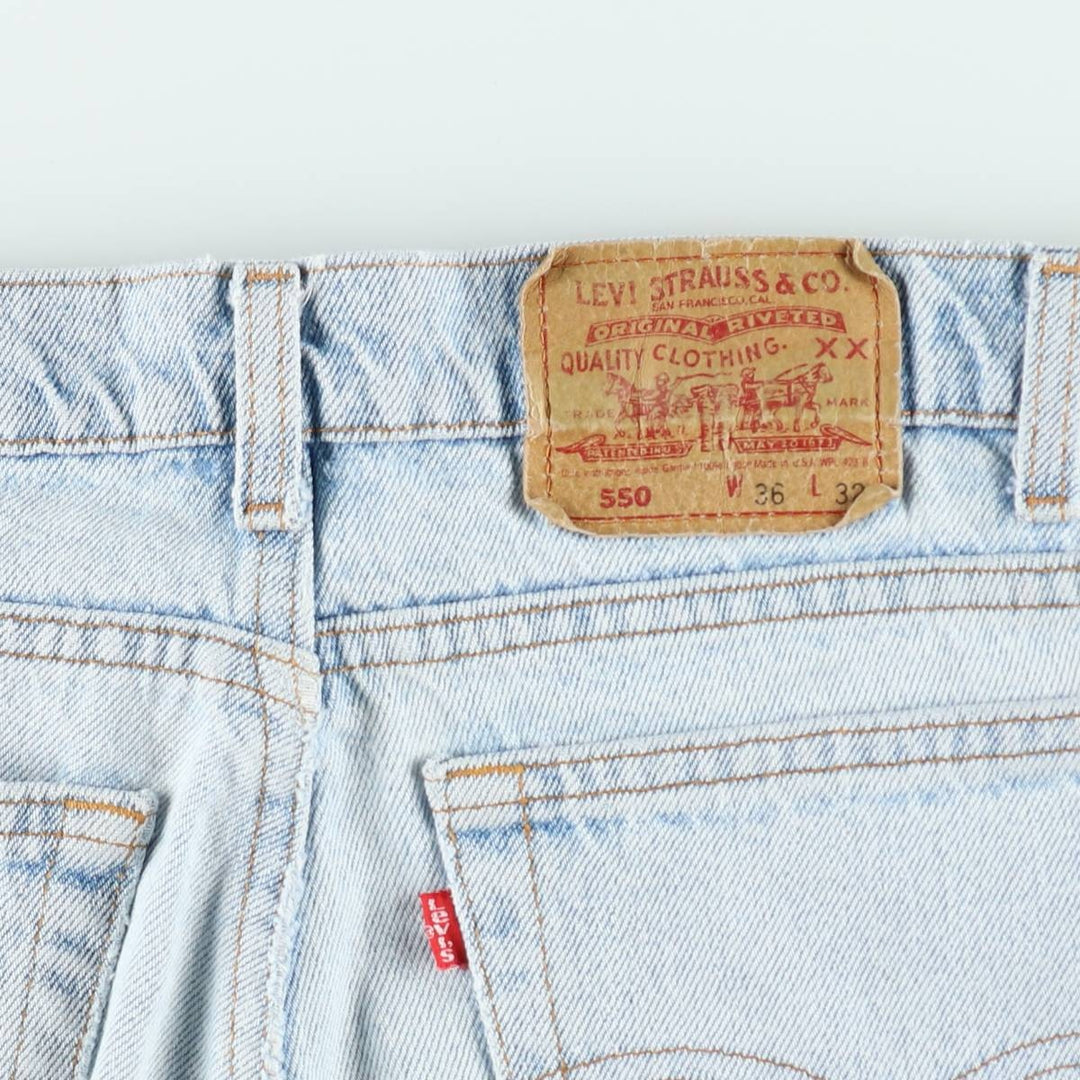 1990'S Levi's 550-4834 Tapered Denim Pants, Made in USA, Men's Size W36 (approx.), Vintage cotton Blue type light blue Vintage Second Hand