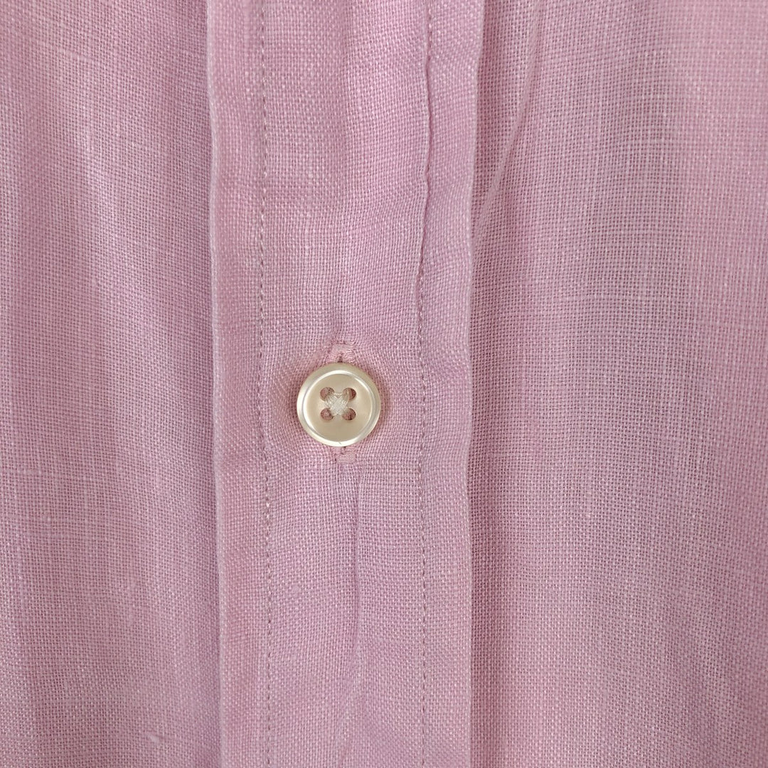 Ralph Lauren short sleeve linen button down shirt, men's size XL linen pink type Vintage Second Hand