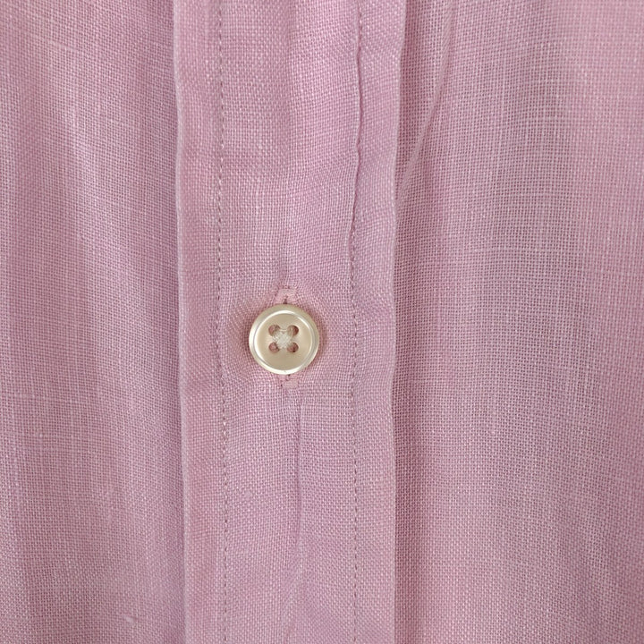 Ralph Lauren short sleeve linen button down shirt, men's size XL linen pink type Vintage Second Hand