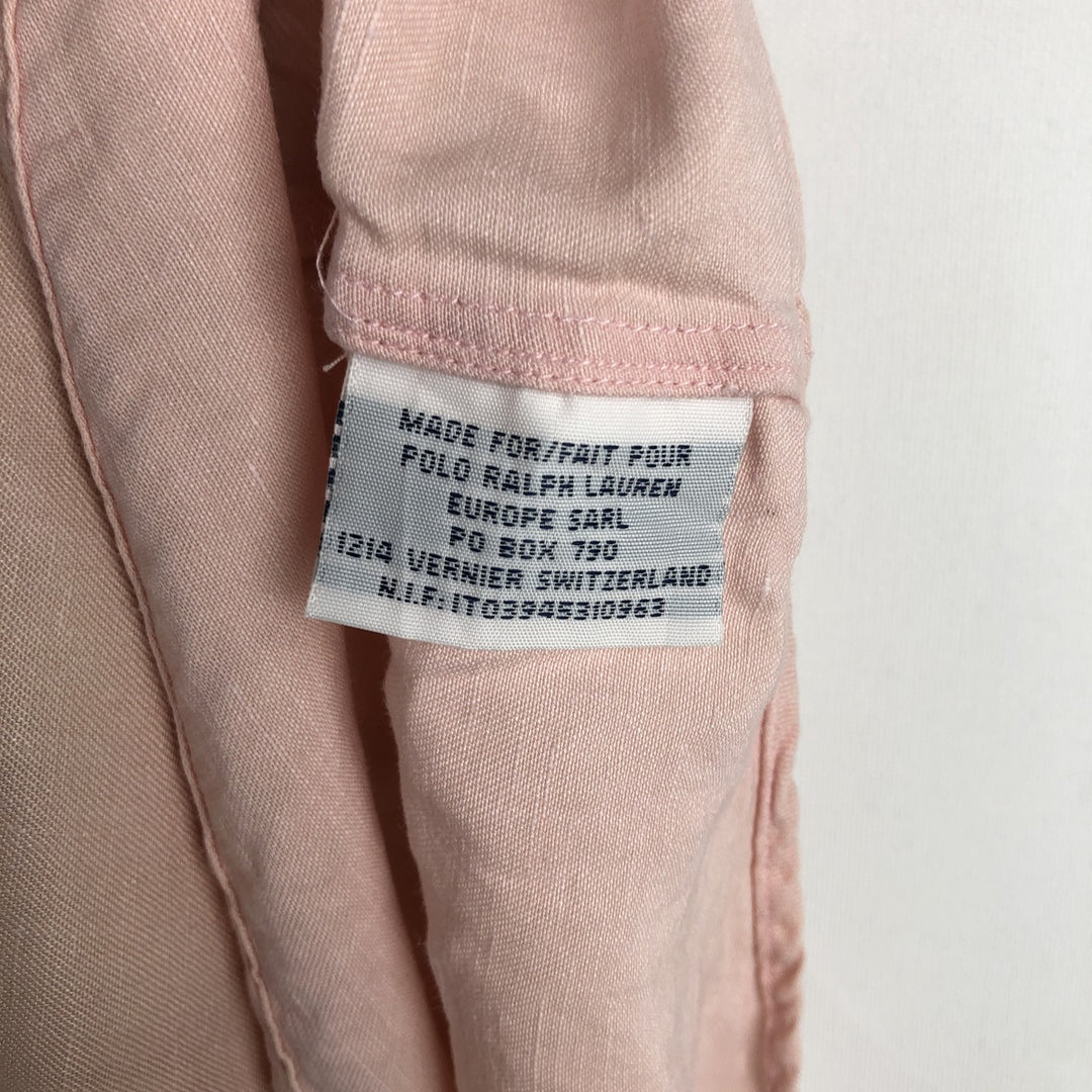 Ralph Lauren POLO GOLF Custom Fit Short-Sleeve Button-Down Shirt, Men's Size L (approx.) unclear pink type Vintage Second Hand