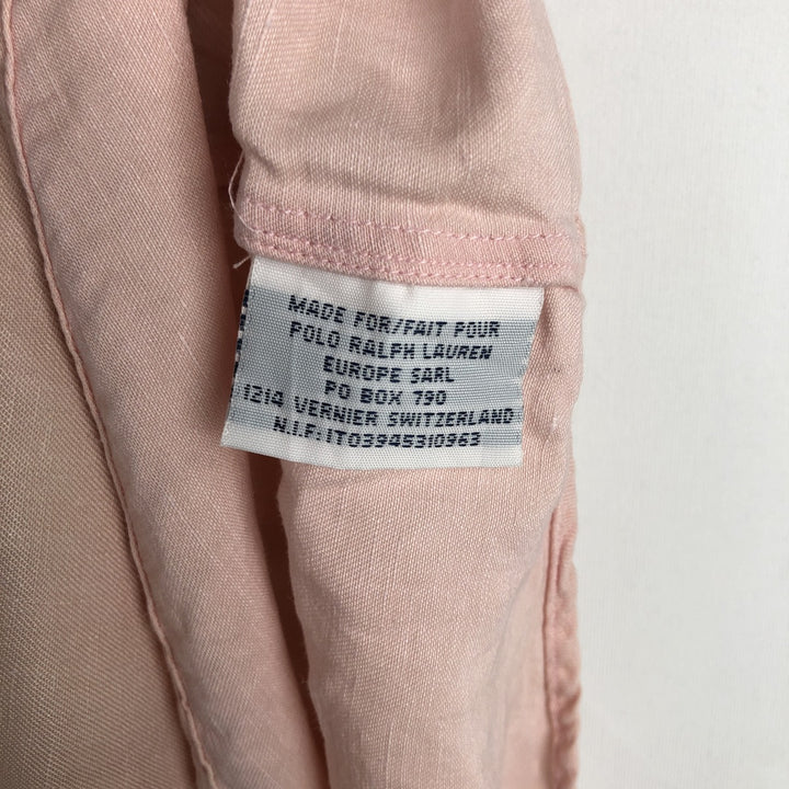 Ralph Lauren POLO GOLF Custom Fit Short-Sleeve Button-Down Shirt, Men's Size L (approx.) unclear pink type Vintage Second Hand