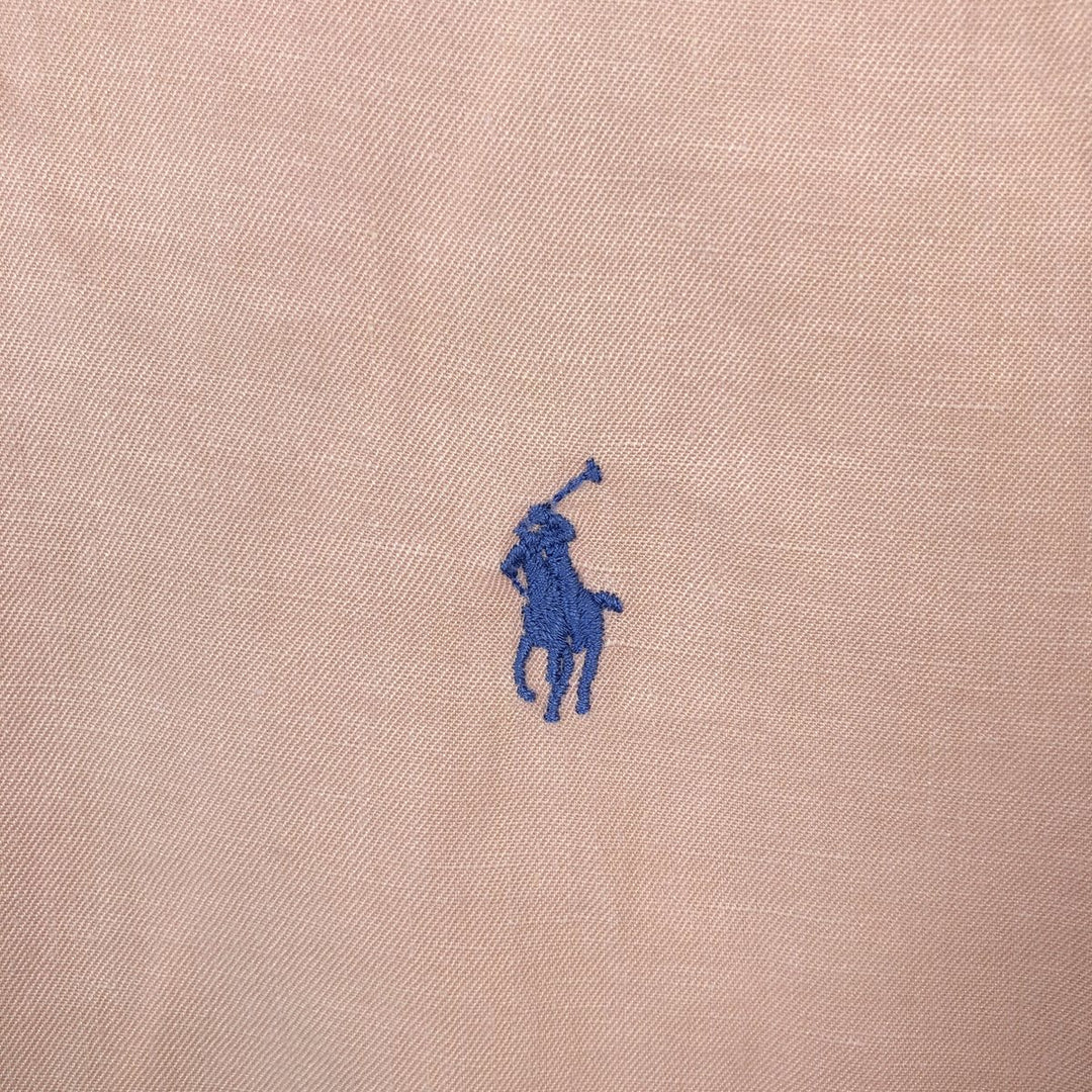 Ralph Lauren POLO GOLF Custom Fit Short-Sleeve Button-Down Shirt, Men's Size L (approx.) unclear pink type Vintage Second Hand