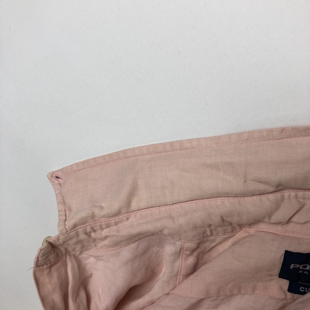 Ralph Lauren POLO GOLF Custom Fit Short-Sleeve Button-Down Shirt, Men's Size L (approx.) unclear pink type Vintage Second Hand