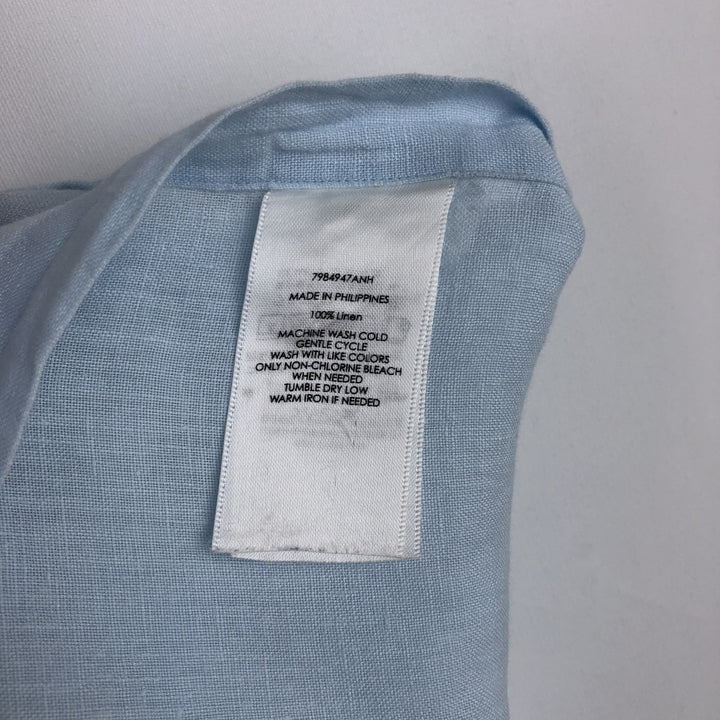 Ralph Lauren CUSTOM FIT short sleeve linen button down shirt, men's XL size linen Blue type light blue Vintage Second Hand