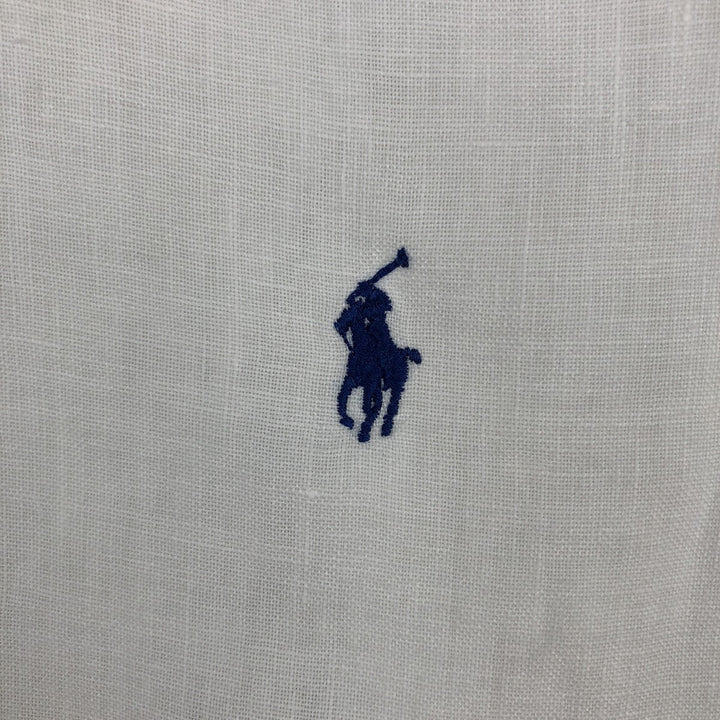 Ralph Lauren Classic Fit Short Sleeve Linen Button Down Shirt Men's XL linen white type Vintage Second Hand