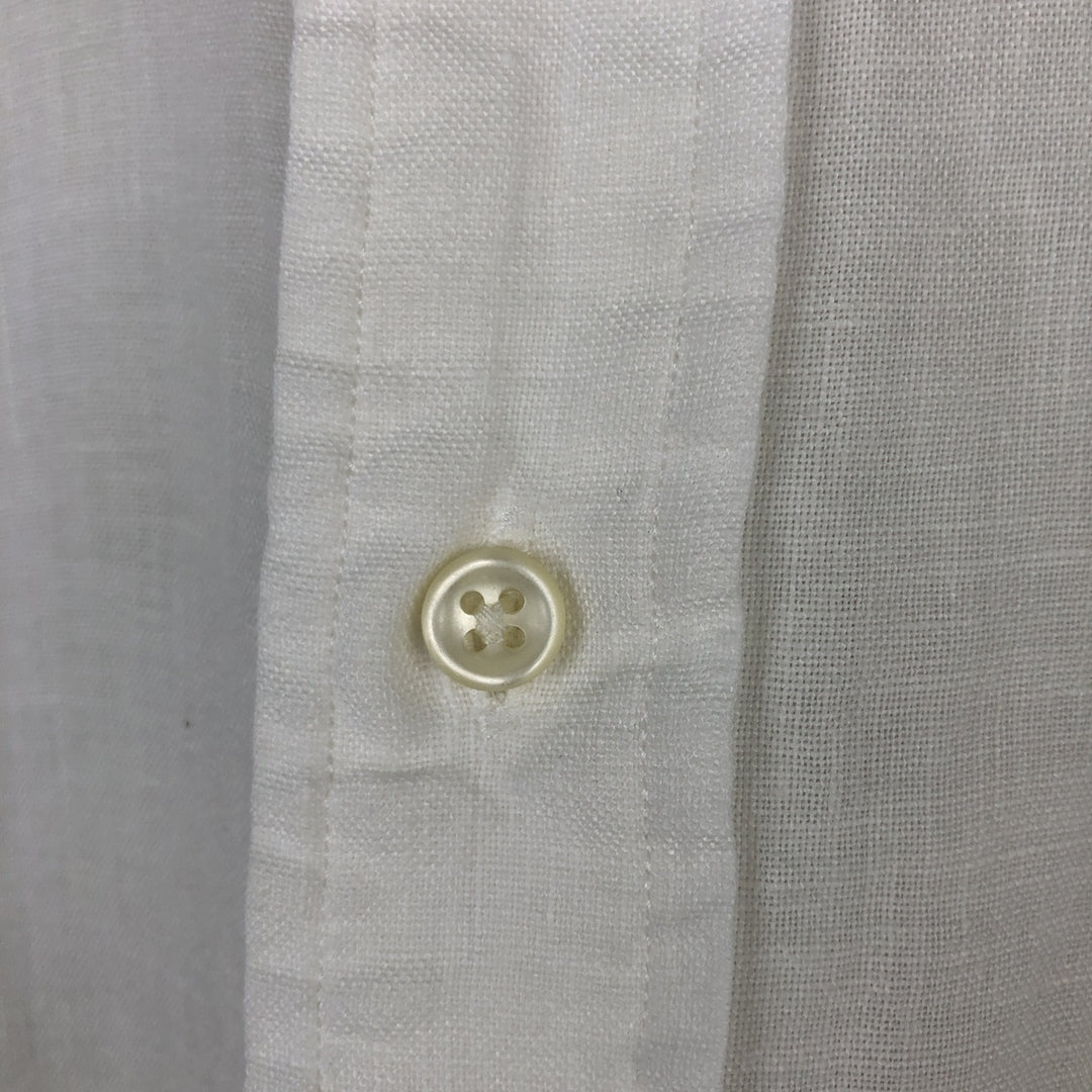 Ralph Lauren Classic Fit Short Sleeve Linen Button Down Shirt Men's XL linen white type Vintage Second Hand