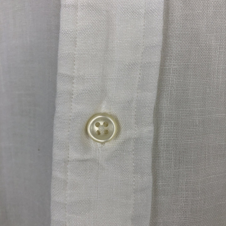 Ralph Lauren Classic Fit Short Sleeve Linen Button Down Shirt Men's XL linen white type Vintage Second Hand