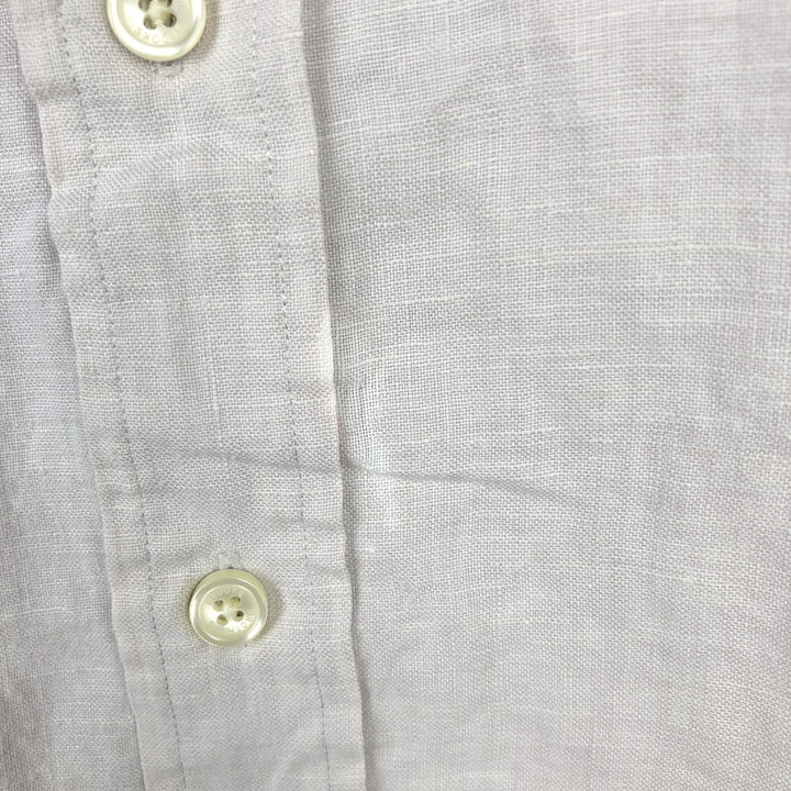 Brooks Brothers Est.1818 short sleeve linen button-down shirt, men's size L linen ivory Vintage Second Hand