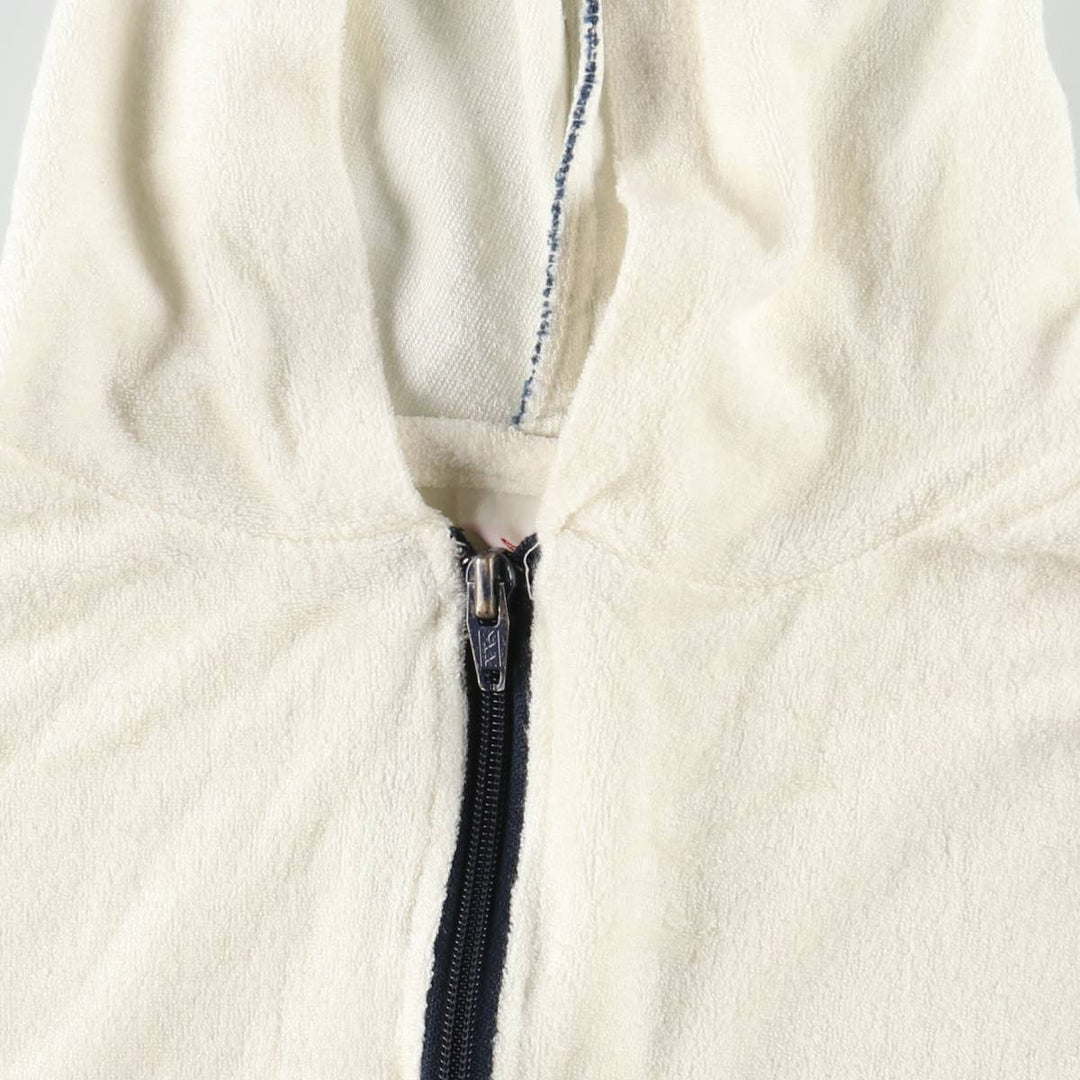 1970'S Jantzen terry cloth full-zip sweatshirt hoodie, made in USA, women's size L equivalent, vintage. unclear white type Vintage Second Hand