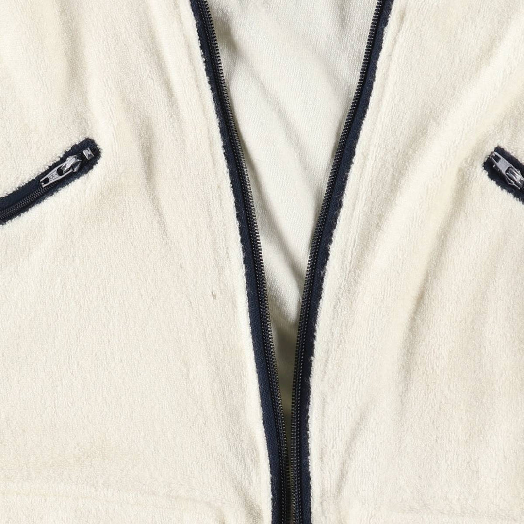 1970'S Jantzen terry cloth full-zip sweatshirt hoodie, made in USA, women's size L equivalent, vintage. unclear white type Vintage Second Hand