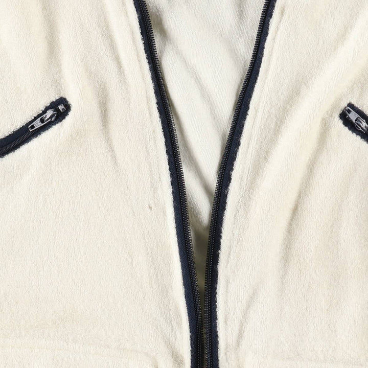 1970'S Jantzen terry cloth full-zip sweatshirt hoodie, made in USA, women's size L equivalent, vintage. unclear white type Vintage Second Hand
