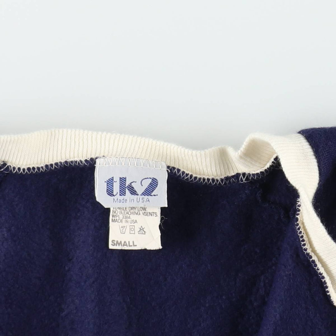 tk2 Full-Zip Sweatshirt, Made in USA, Women's Size S (approx.) acrylic navy blue type Vintage Second Hand