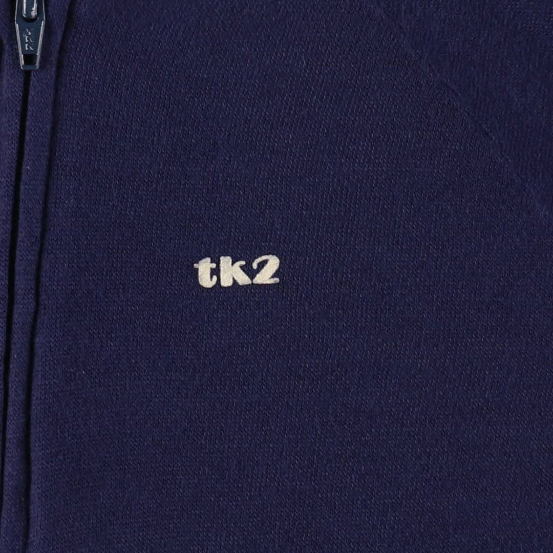 tk2 Full-Zip Sweatshirt, Made in USA, Women's Size S (approx.) acrylic navy blue type Vintage Second Hand