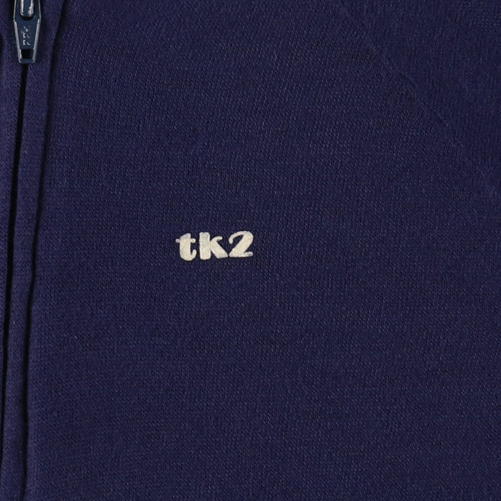 tk2 Full-Zip Sweatshirt, Made in USA, Women's Size S (approx.) acrylic navy blue type Vintage Second Hand
