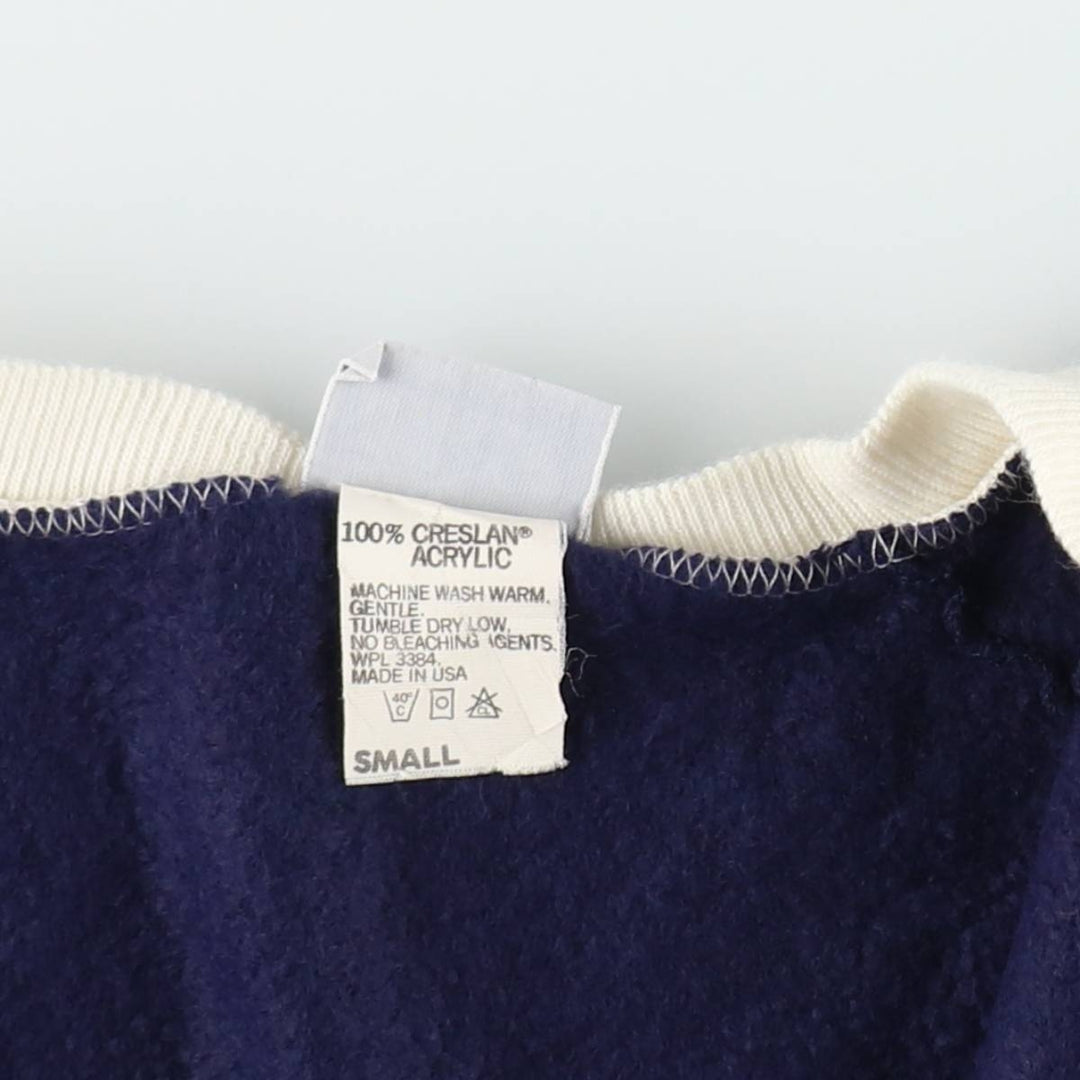 tk2 Full-Zip Sweatshirt, Made in USA, Women's Size S (approx.) acrylic navy blue type Vintage Second Hand